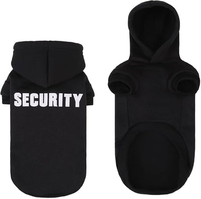 BINGPET Security Dog Hoodies Dachshund Sweater Cold Weather Dog Coats Soft Brushed Fleece Pet Clothes Hooded Sweatshirt for Dog Cat