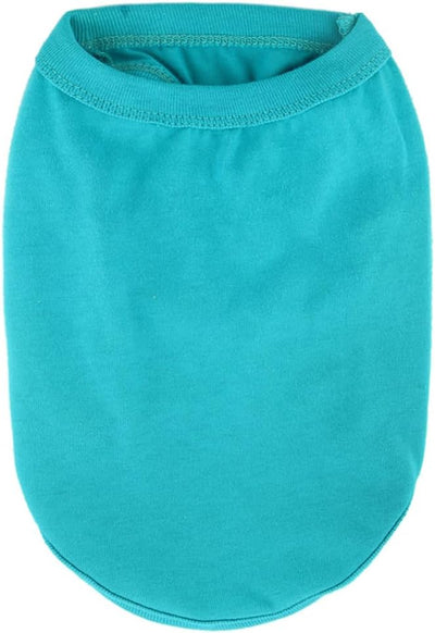 Teal Color Dog Outfit Pet Solid Color Clothes Rabbit Soft Apparel Bunny Cute Cat Kitten Costume for Small Animals (Neck Girth 10.24'')