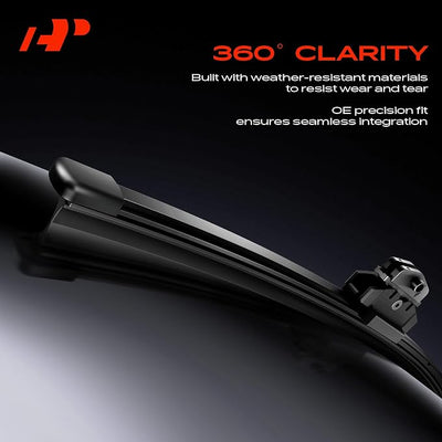 A-Premium 21"+19"+13" Windshield Wiper Blades Compatible with Volkswagen Golf 1993-2006, GTI 2006 - Front Rear Wipers Blade Set for Hook/FR_TL1 Arm Connector, with Wear Indicator & Towel (Pack of 3)