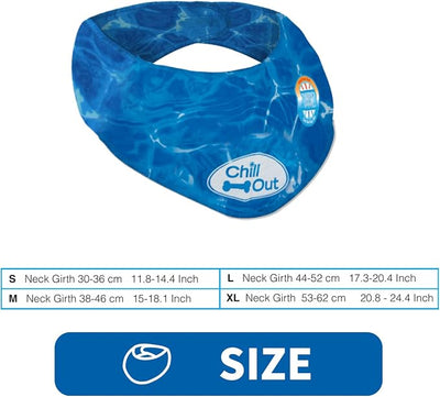 ALL FOR PAWS Dog Cooling Bandana, Cooling Bandanas for Large Dogs, Dog Cooling Neck Wrap, Cooling Scarf for Dogs, Blue Ice Dog Neck Cooler for Summer (L)