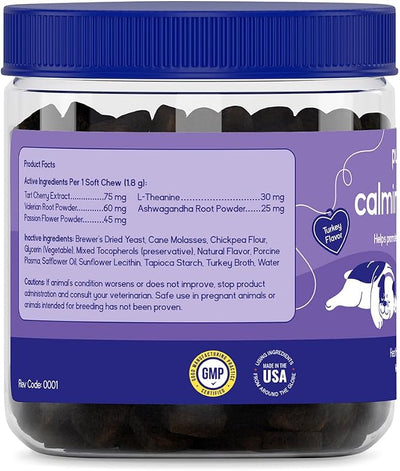 PupGrade Calming Support Soft Chews for Dogs, Turkey Flavor - 360 Count | Promotes Relaxation & Normal Stress Response for Everyday Calm & Separation - with L-Theanine, Ashwagandha & Valerian Root