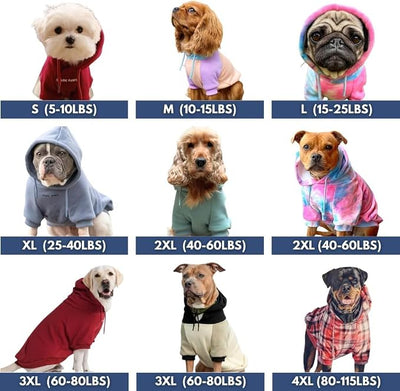 Spark Paws Dog Hoodie – Premium Dog Sweater for Small, Medium, and Large Dogs | Warm Outfits for French Bulldogs, Pitbull, Puppy, Winter Jacket Alternative - Primary Color Block - 3XL