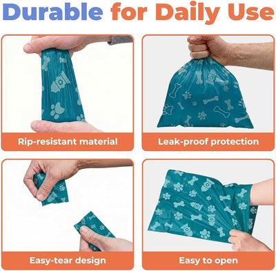 Best Pet Supplies Dog Poop Bags for Waste Refuse Cleanup, Doggy Roll Replacements for Outdoor Puppy Walking and Travel, Leak Proof and Tear Resistant, Thick Plastic - Turquoise, 150 Bags