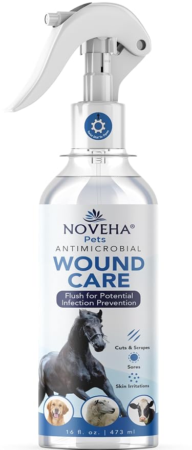 Pet Wound Spray - Sores, Abrasions and Wounds Care for Horse - Fast-Acting Skin Repair, Helps with Rashes, Hot Spots, Scratching, 6fl oz