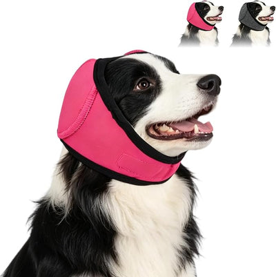 Noise Cancelling Ear Wrap, Dog No Shake Ear Wraps, Comfortable Quiet Dogs Calming Hoodie, Adjustable, Effectively isolates Noise from Fireworks, Thunder, and Vacuum Cleaners (Magenta, S)