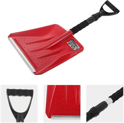Retractable Snow Shovel with Plastic Blade and Aluminum Handle Portable Car Emergency Tool for Efficient Ice and Snow Removal Compact Outdoor Winter Trowel for Vehicle and Rv Use