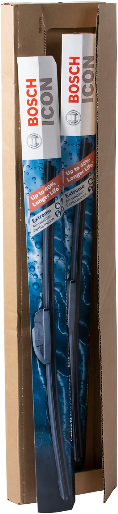 BOSCH 24A18A ICON Beam Wiper Blades - Set of 2 Blades (24A & 18A) | Driver and Passenger Side; Extreme All-Weather Performance and Up to 40% Longer Life