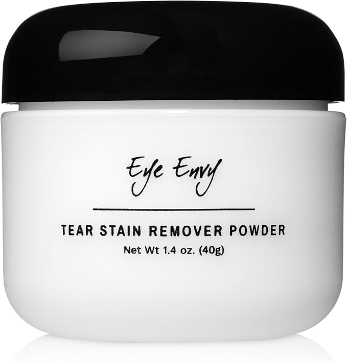 Tear Stain Remover Powder for Dogs and Cats. Natural, Safe Formula. Apply Around Eyes. Absorbs and Cleans Tears and Staining. Keeps Area Dry. Made in The USA. (1.4 oz)
