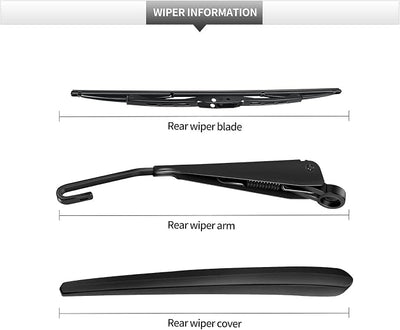Rear Windshield Wiper Blade and Arm for Buick Encore 2013-2020 | OEM Replacement Back Wipers Arm Blade Quiet and Streak-Free Assembly All-season Automotive Parts Accessories