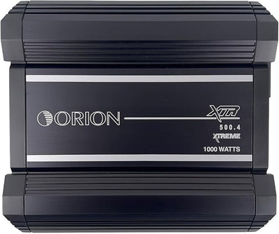 Orion XTR Series XTR500.4 High Power Class A/B 4-Channel Amplifier - 500W RMS, 2/4 Ohm Stable, High/Low Pass Crossover, Bass Boost Control, MOSFET Power Supply, Bass Knob Included, Made in Korea
