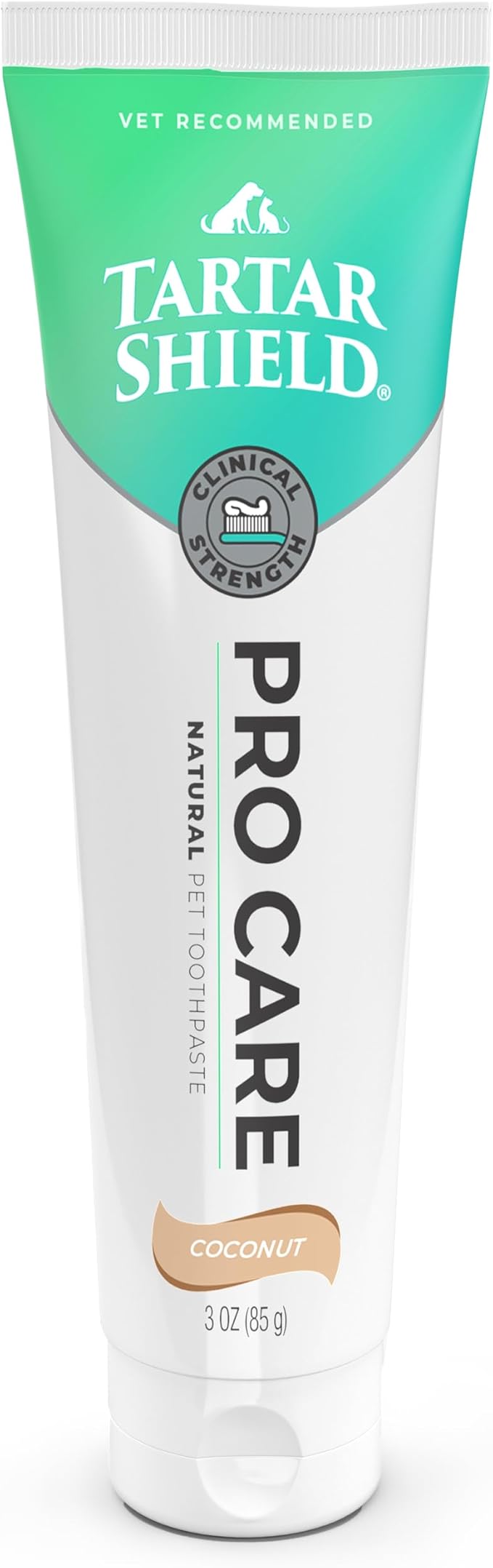 Pro Care Natural Coconut Toothpaste for Dogs & Cats, VOHC Accepted, Clinically Proven Plaque, Tartar & Halitosis Reduction, Human-Grade Ingredients, 3 oz.
