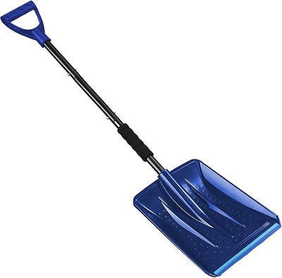 Erice Snow Shovel, 2024 Upgrade Large-Capacity Lightweight Aluminum Portable Snow Shovel, Blue
