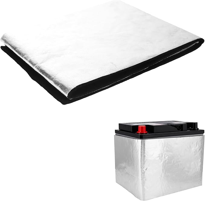 Car Battery Insulation Kit, Universal Battery Thermal Wrap Heat Shield Blanket with Aluminum Foil Tape, Extreme Winter Cold Weather Cover Sleeve Protector for Vehicles Trucks Accessories Essentials