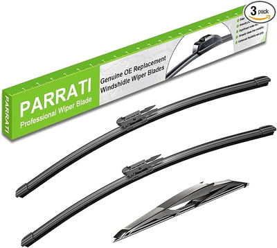 PARRATI® Windshield Wiper Blades for Ford Escape 2008-2012, 3 Pack | 20/20 Inch Front +12 Inch Rear, OEM Replacement, Ultra Quiet, No Streaks All Weather Wiping