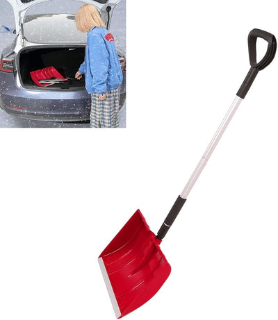 Lightweight & Portable Detachable Snow Shovel with Large Capacity, for Outdoor, Emergency, Car, Garden and Camping (Red)