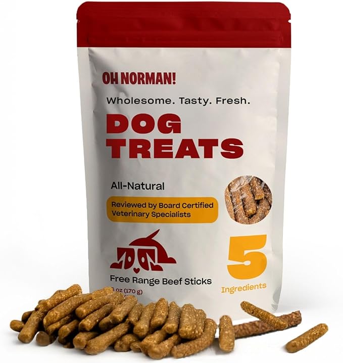 Soft Beef Jerky Dog Treats by Kaley Cuoco, Healthy Dog Treats, All Life Stages and Breeds, Air Dried, Ethically Sourced Free Range Beef,6 Oz