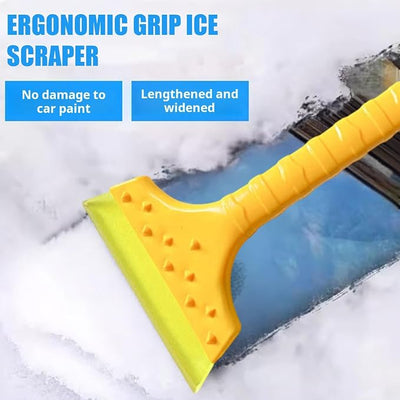 Super Lightweight Ice Scraper & Snow Shovel - with De-Icing Grooves & Rubber Edges for Thick Ice on Car Windshield, Durable Compact Winter Tool B