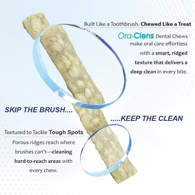 Oral Hygiene Chews for Small Dogs-Enzymatic Dental Treats for Daily Oral Care, Cleans Teeth and Freshens Breath, Reduces Plaque, Bacteria and Tartar Build Up Without Brushing-30 Chews