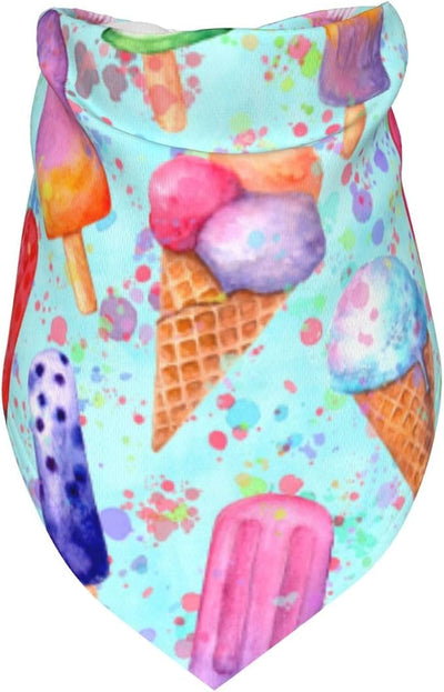 Multicolor Ice Cream Dog Bandana Scarf Triangle Bibs Pet Accessories Cat Kerchief