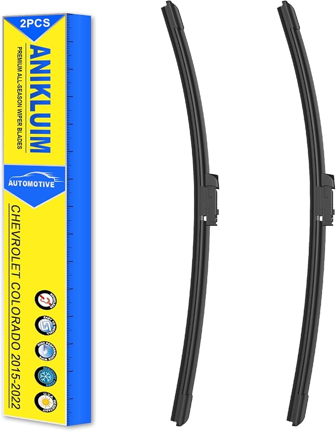 ANIKLUIM® Windshield Wiper Blades for Chevy Colorado 2015-2022（2 PACK) | 22'' + 18'' Wipers,Quiet Streak-Free Wiping, Clear Safe View in Rain or Snow, Durable Coated Rubber, Easy Installation
