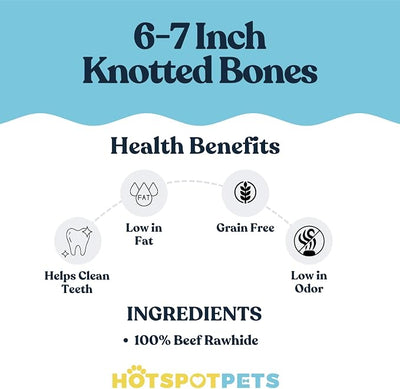 hotspot pets 10 Pack - 6-7 Inch Certified Facility Rawhide Dog Chews - from Grass Fed Brazilian Cows - Promotes Tooth Health and Good Behavior (10 Pack)