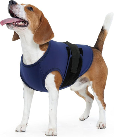 IECOii Dog Calming Vest, Adjustable Anxiety Relief Wrap, Dark Blue, Size M | Breathable Lightweight Design Helps Dogs Stay Comfortable While Receiving Gentle Calming Pressure,Adjustable Fit