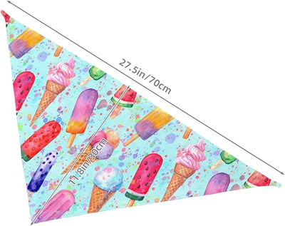 Multicolor Ice Cream Dog Bandana Scarf Triangle Bibs Pet Accessories Cat Kerchief