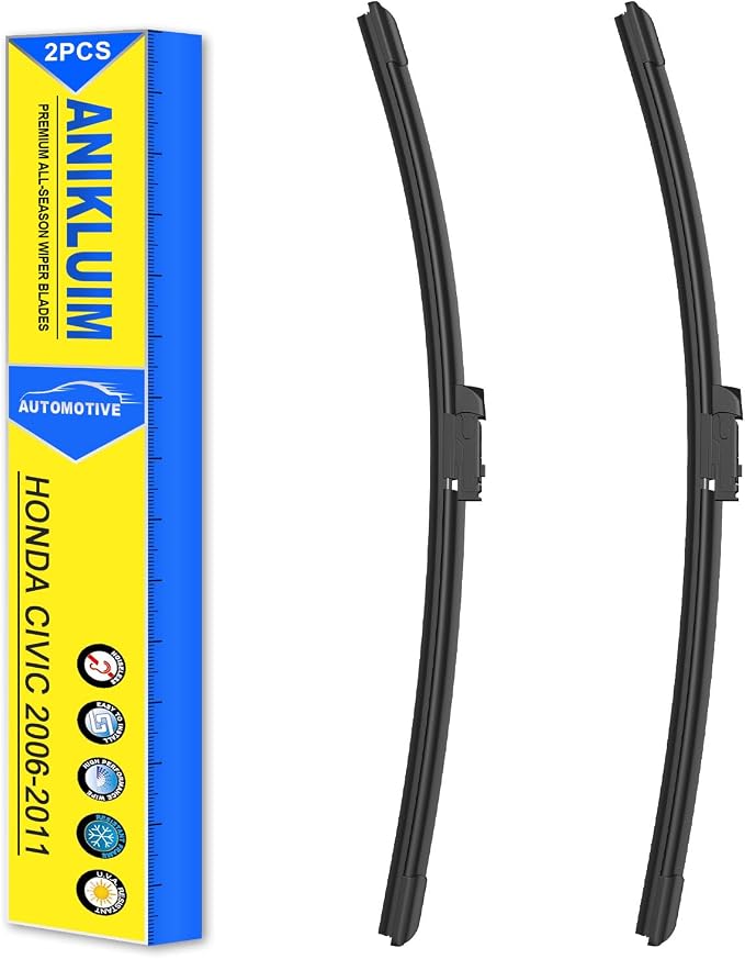 ANIKLUIM® Windshield Wiper Blades for Honda Civic 2006-2011（2 PACK) | 28'' + 24'' Wipers,Quiet Streak-Free Wiping, Clear Safe View in Rain or Snow, Durable Coated Rubber, Easy Installation