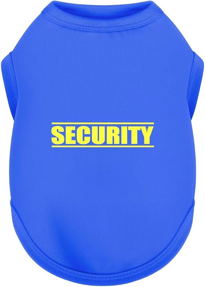 Discover Cozy Cotton Canine Wear: Soft, Lightweight, and Breathable Dog Shirt Vest with Eye-Catching Graphics(Security), Keeping Your Furry Friend Warm and Comfy! Blue L