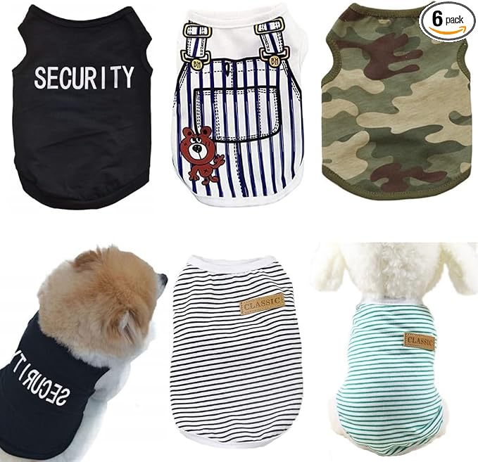 Small Dog Clothes for Boys Dogs Shirts Cat Shirts Security French Bulldog Clothes Cute Tiny Doggy Apparels Yorkie Costume