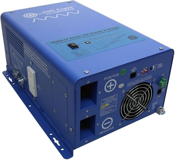 AIMS 1500W 12V Pure Sine Inverter Charger w/Transfer Switch 120V ETL