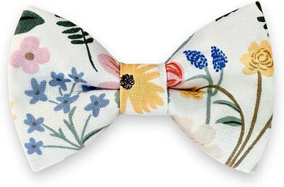 Detachable Dog Bow Tie, Slide-On Pet Bowtie for Collars, Stylish Durable Dog Lover Accessory Small, Medium & Large Dogs (Garden Floral, Medium (4in Wide))