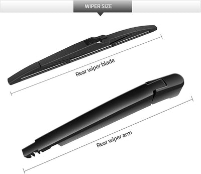 Rear Windshield Wiper Blade and Arm for Buick Envision 2021-2025 | OEM Replacement Back Wipers Arm Blade Quiet and Streak-Free Assembly All-season Automotive Parts Accessories