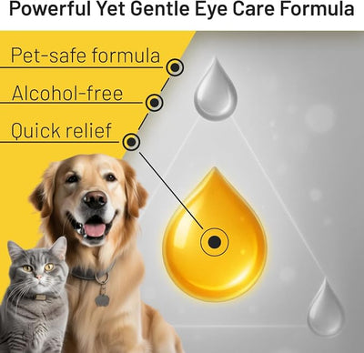 Pet Eye Drops , Cat Eye Drop | Pet Eye Health Formula - Treats & Prevents Eye Diseases in Dogs & Cats (Conjunctivitis, Tear Duct Obstruction, Corneal Ulcers) - Soothing Relief for Irritated Eyes 5 ml