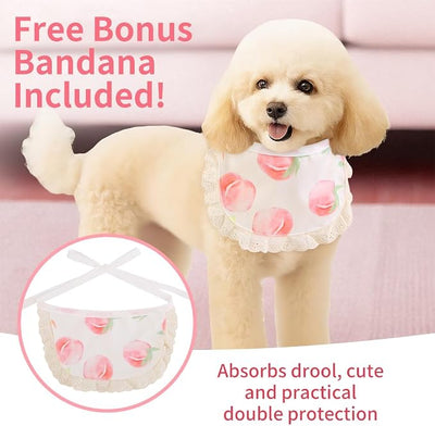 Soft Recovery Suit for Female/Male Dog Cat After Spay/Neuter Surgery, Bandana Set Included, E-Collar Cone Alternative Anti Licking Abdominal Wounds, Small Dogs Full Body Onesie, Pet Onesies Bodysuit