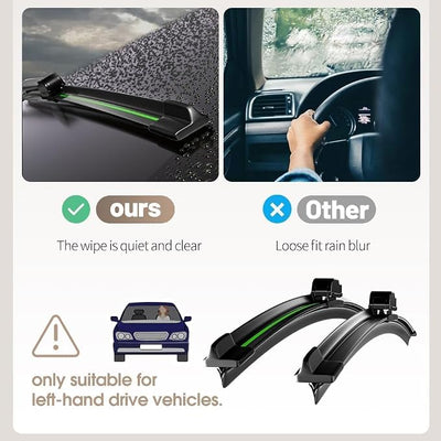 Compatible With Ford Mustang 2007-2021 Front Windshield Wipers Water Repellent Available in All-Seasons OEM Quality 2PCS 22"+20"
