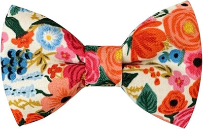 Detachable Dog Bow Tie, Slide-On Pet Bowtie for Collars, Stylish Durable Dog Lover Accessory Small, Medium & Large Dogs (Classic Rifle Paper Co Fabric, Small (3.5in Wide))