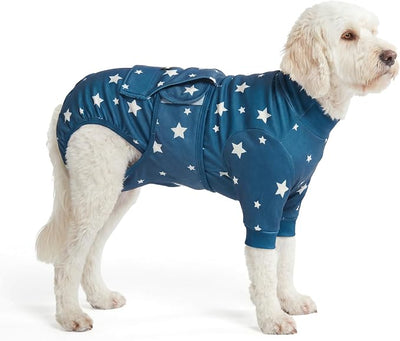 Spark Paws Dog Surgery Recovery Suit – Dog Recovery Suit After Surgery, Anti-Lick Dog Onesie, Abdominal Wound Protector, Soft Cone Alternative for Spay Neuter Male Female Pet Recovery - Stars - 2XL