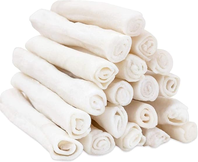 Dog Rawhide Rolls Twist Sticks 6.5 Inch Natural Flavor Rawhide Chews 18 Count for Puppy and Small Dogs