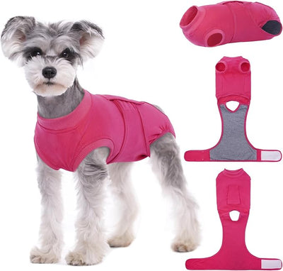 Kuoser Dog Surgery Suit Female Spay, Dog Recovery Suit Male Neuter, Pet Clothes Onesie for Surgery Anti Licking Abdominal Wounds Puppy Surgical Recovery Bodysuit Shirt, Substitute E-Collar & Cone