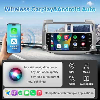 Junsun Car Radio Stereo Upgrade Android 13 for Toyota 4Runner 2010-2023 Head Unit with Wireless CarPlay Android Auto