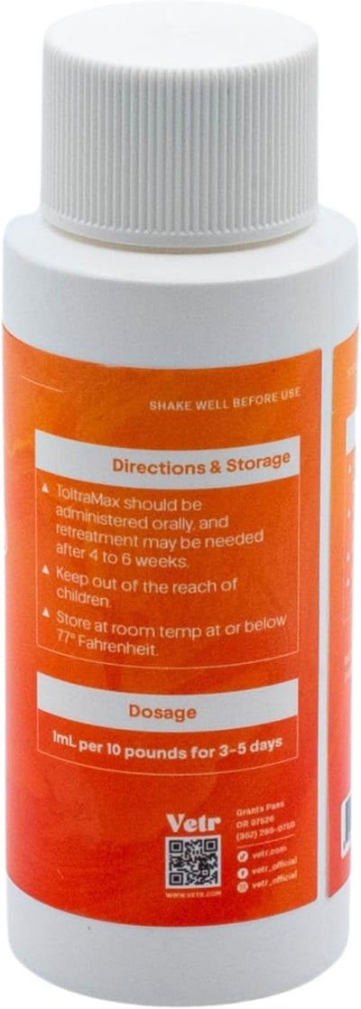 Toltrazuril 10.0% for Horses, Dogs, Cats, 60mL/2 Ounce, for Non-Food Chain Animals, Peanut Butter