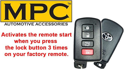 MPC Remote Start Kit Compatible with Toyota RAV4 2013-2018 || Plug and Play || Push to Start Vehicles Only || 5 Minute Install || Press Lock 3X to Start