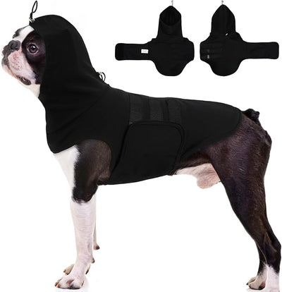 Dog Calming Vest, Dog Anxiety Vest with Ear Wrap to Reduce Noise Stress, Anxiety Jacket for Dogs, Dog Compression Shirt Anxiety for Separation, Fireworks, Vet Visits (Black, M)