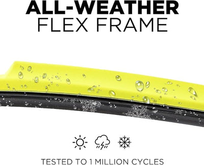 Clix Wipers Windshield Wiper Blades 16"/16" Set of 2, Fits Jeep Wrangler JK, JKU, JL, JLU & Gladiator JT, All-Weather Premium Replacement Wipers with Quick Clips, 2007-2025 Jeep Accessories, Yellow