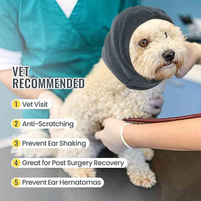 IDOMIK Dog Calming Hoodie No Shake Ear Wraps for Dogs, Quiet Head Covers for Noise Reduction & Anxiety Relief, Dog Ear Covers Muffs Head Wraps for Bath Hematoma Grooming Firework Force Drying