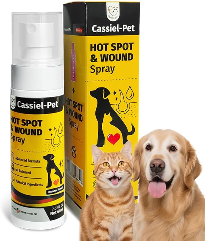 Hot Spot Spray for Dogs, Itch Relief Spray & Hot Spot Treatment for Dogs, Helps Alleviate Allergies Dry Itchy Skin, Wound Care Spray for All Animals, 2.02oz