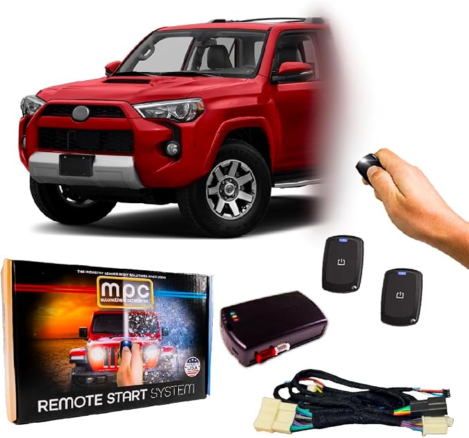 MPC Remote Start Kit Compatible with Toyota 4Runner 2010-2019 || 1-Button Long Range Remotes || Plug and Play || Push to Start Only || USA Tech Support