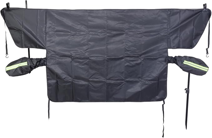 Snow Windshield Cover for Car - Heavy Duty Universal Windshield Cover with Side Window & Rearview Mirror Protector, Magnetic Winter Guard Against Ice, Snow, Frost & Hail, Fits Most Cars, SUVs, Trucks