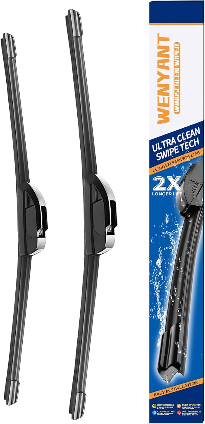 24" + 22" Replacement For Nissan Titan 2004-2015 Armada 2005-2015 Honda Ridgeline 2006-2008 Toyota Land Cruiser 2000-2011 2013-2021 Front Windshield Wiper Blade 2 Pack